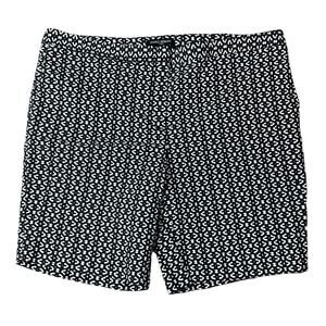Mario Serrani Comfort Stretch Shorts Tummy Control Black White Print Size 16